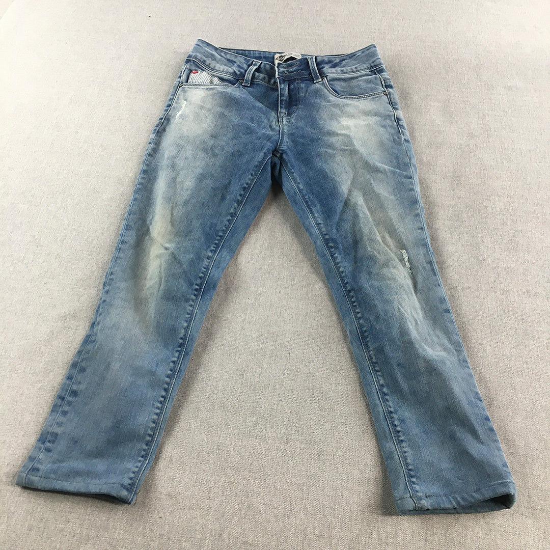 Lee Cooper Kids Boys Jeans Size 11 - 12 Years Blue Light Wash Denim Straight Leg