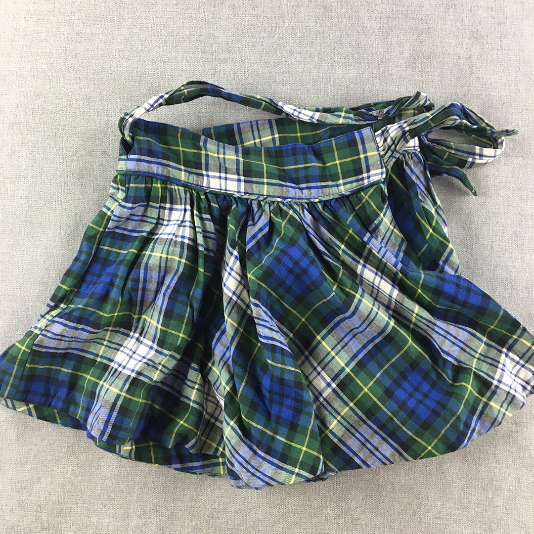 Ralph Lauren Kids Girls Skirt Size 6 Blue Green Checkered A-Line