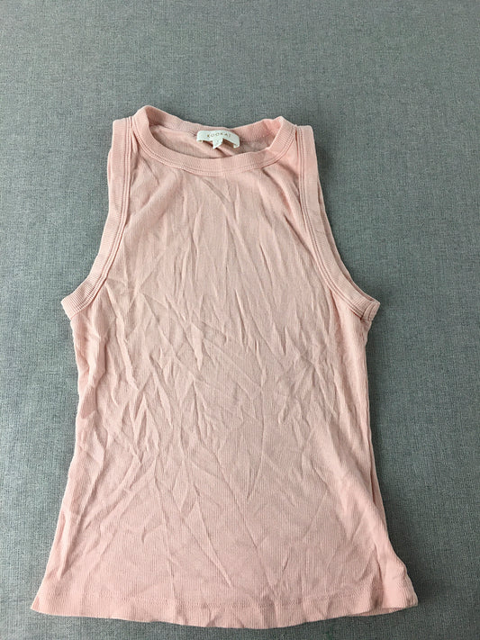 Kookai Womens Tank Top Size 1 Pink Knit Stretch Sleeveless Shirt