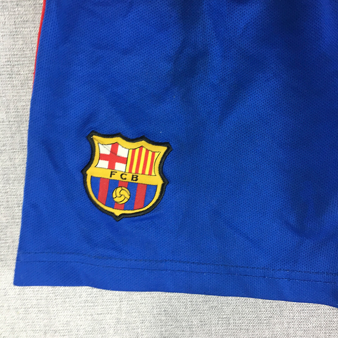 FC Barcalona Kids Boys Shorts Size M Blue Logo Football