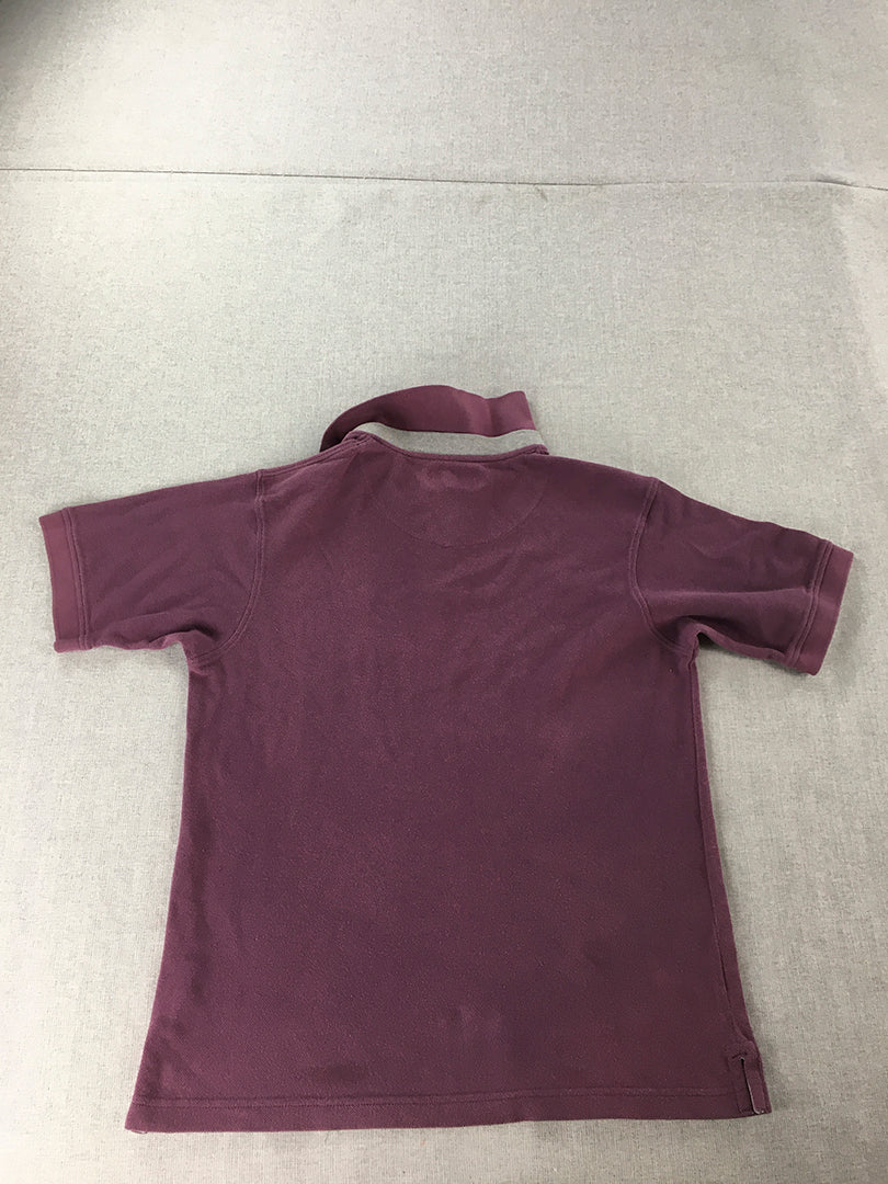 Vintage Wrangler Mens Polo Shirt Size M Purple Logo Collared Rugby