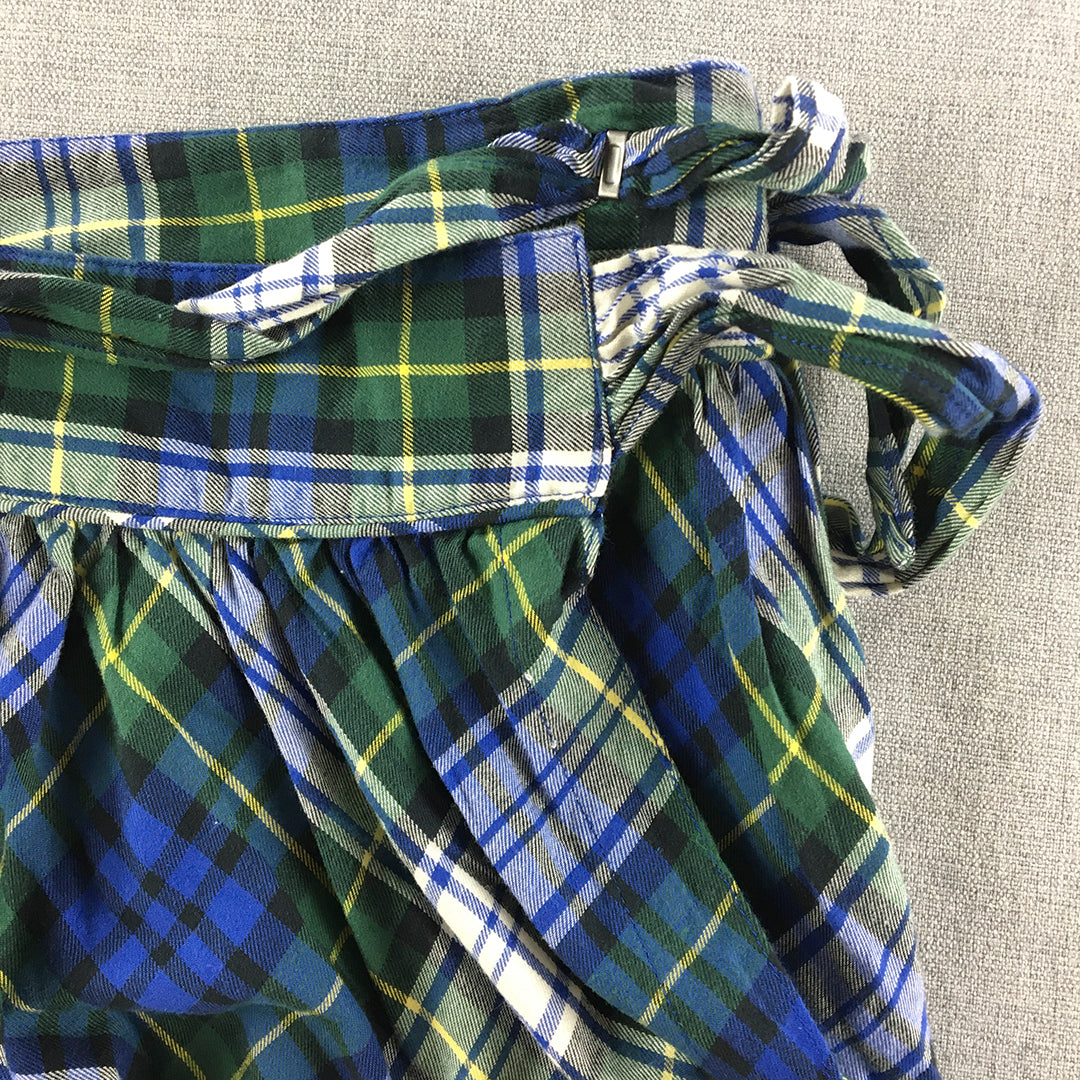 Ralph Lauren Kids Girls Skirt Size 6 Blue Green Checkered A-Line