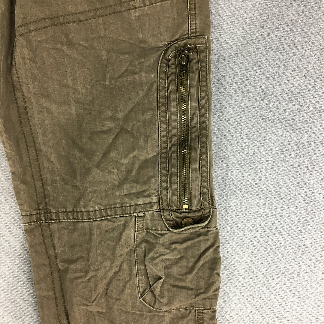 Samuel & Kevin Mens Cargo Pants Size 33 Brown Utility Pockets