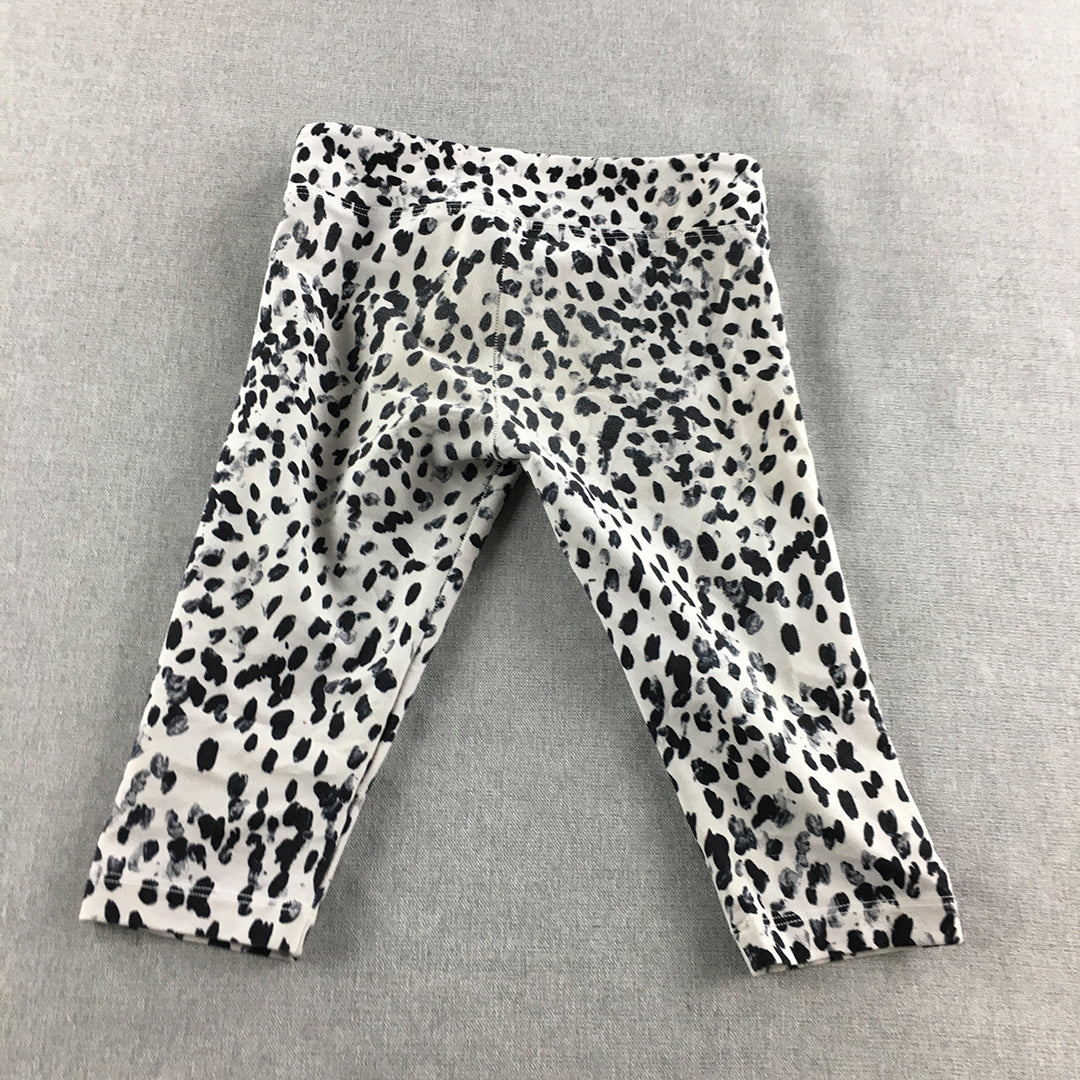 Lorna Jane Kids Girls Leggings Size 8 White Dot Activewear Pants