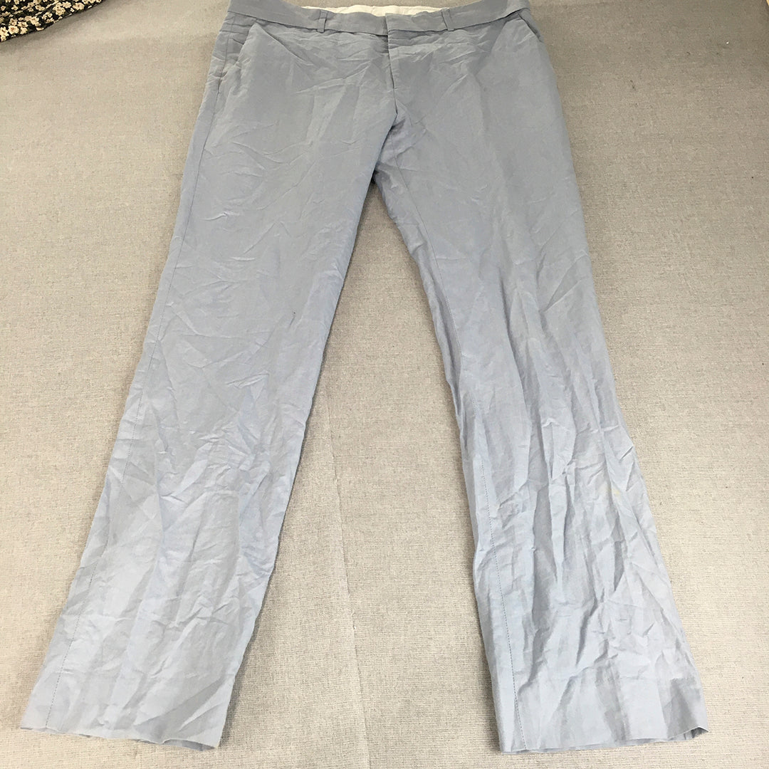 Saba Mens Dress Pants Size 36 (W36 x L32) Blue Pockets Straight Leg