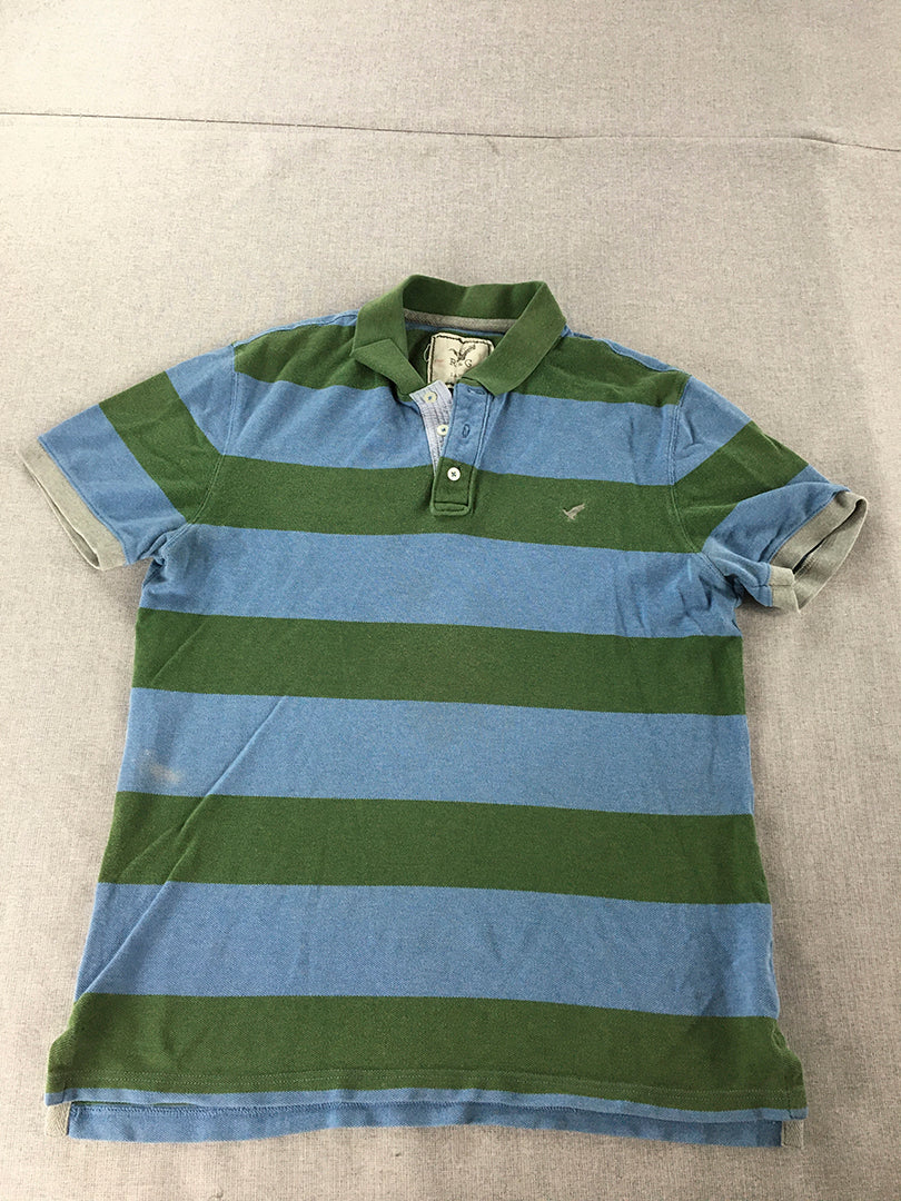 Rodd & Gunn Mens Polo Shirt Size L Green Blue Collared Logo Rugby