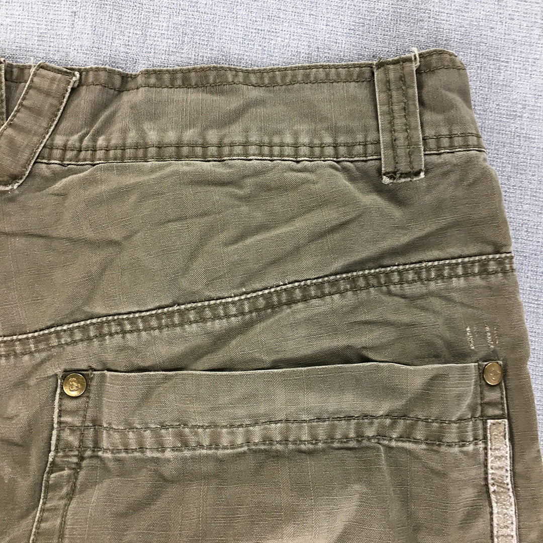 Samuel & Kevin Mens Cargo Pants Size 33 Brown Utility Pockets