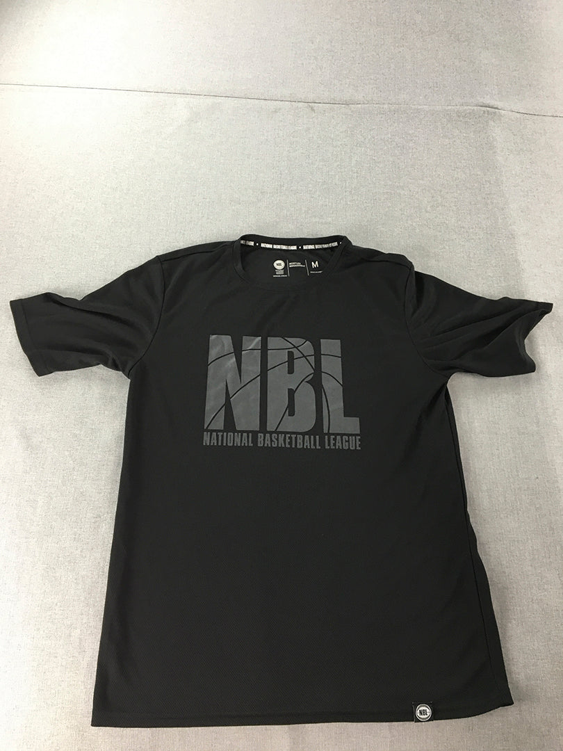 National Basketball League Mens T-Shirt Size M Black NBL Short Sleeve Tee