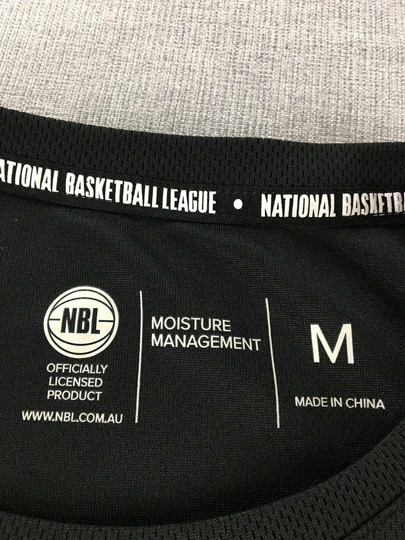 National Basketball League Mens T-Shirt Size M Black NBL Short Sleeve Tee