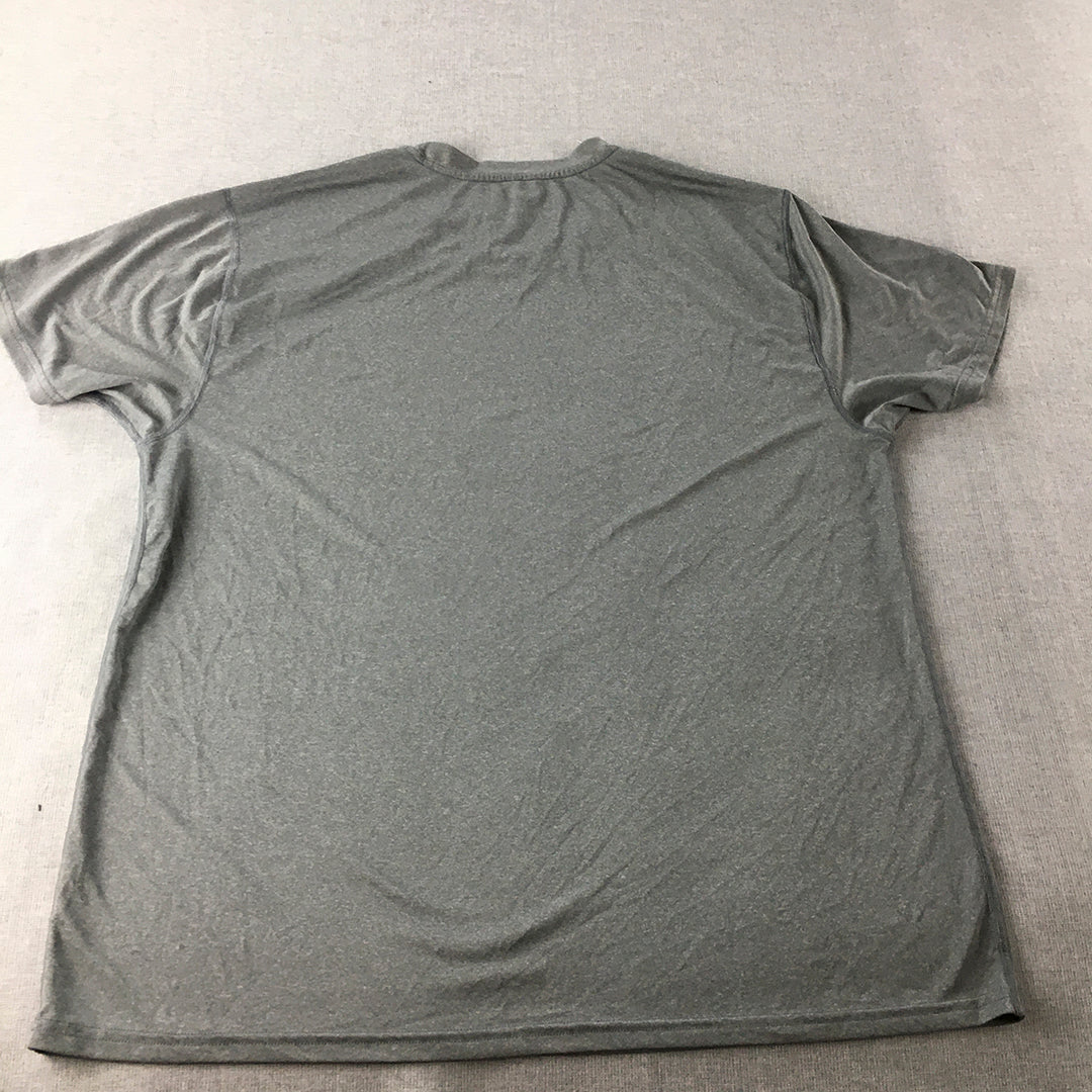 Hanes X-Temp Mens T-Shirt Size L Grey Crew Neck Athletic Running Tee