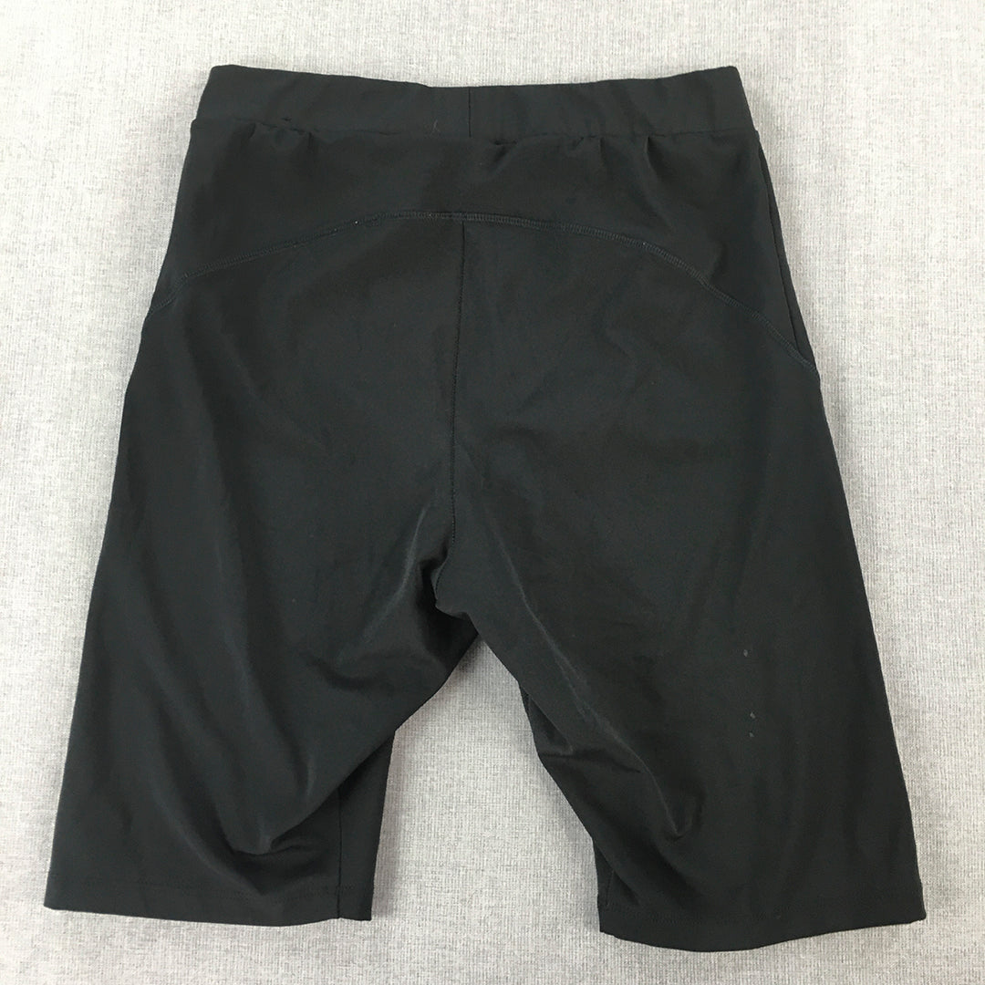 Adidas Womens Leggings Size 14 AUS Black Stretch Fabric Logo Activewear Shorts