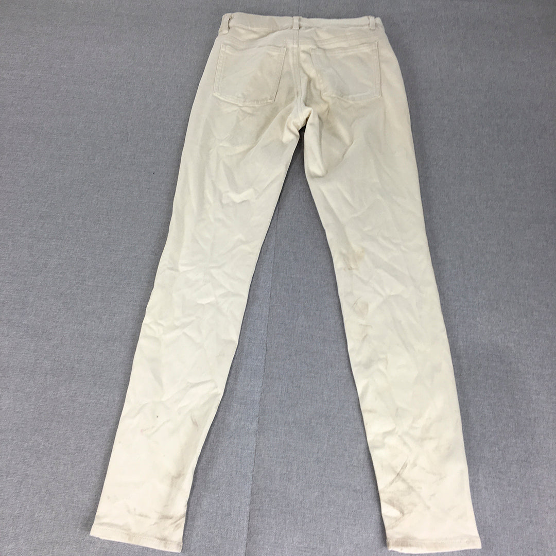 Uniqlo Womens Skinny Jeans Size S White Stretch Denim