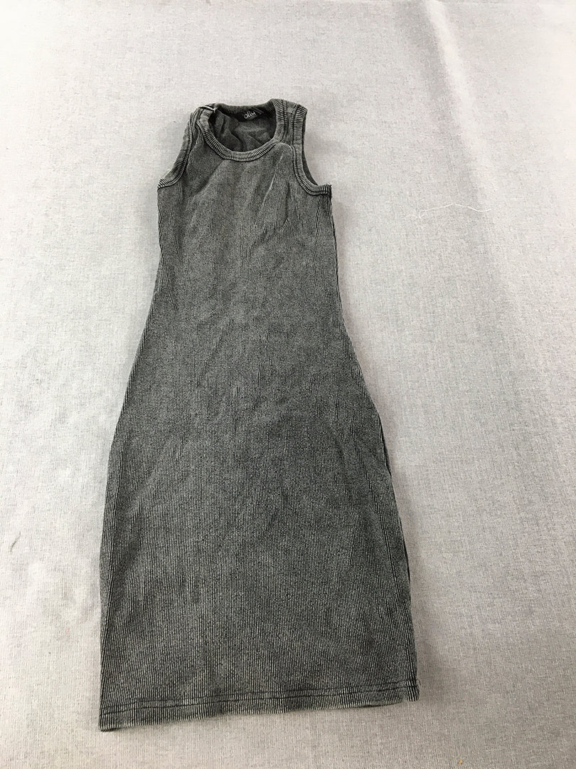 Ally Womens Mini Dress Size 8 Grey Bodycon Stretch Sleeveless