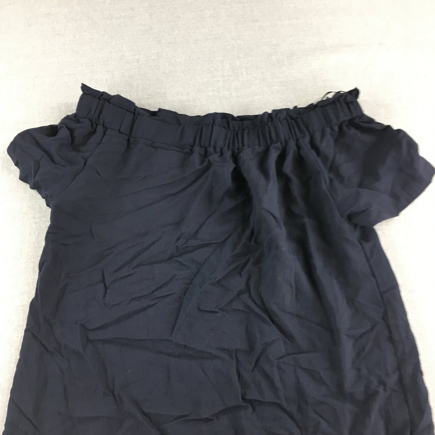Ava Womens Mini Dress Size 12 Navy Blue Short Sleeve