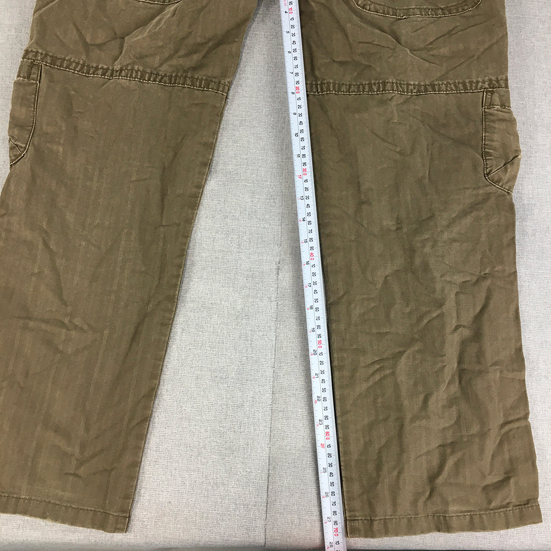 Samuel & Kevin Mens Cargo Pants Size 33 Brown Utility Pockets