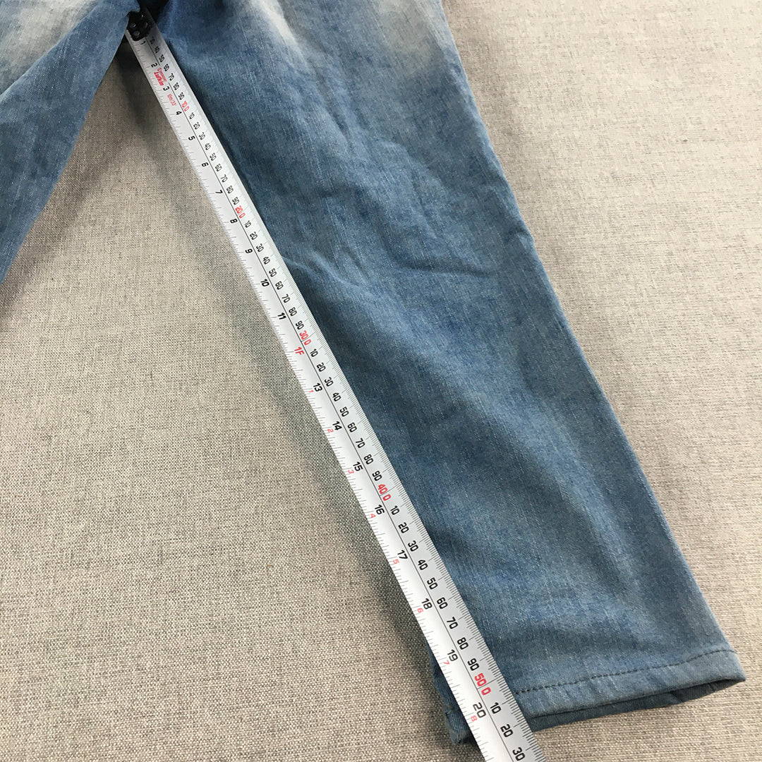 Lee Cooper Kids Boys Jeans Size 11 - 12 Years Blue Light Wash Denim Straight Leg