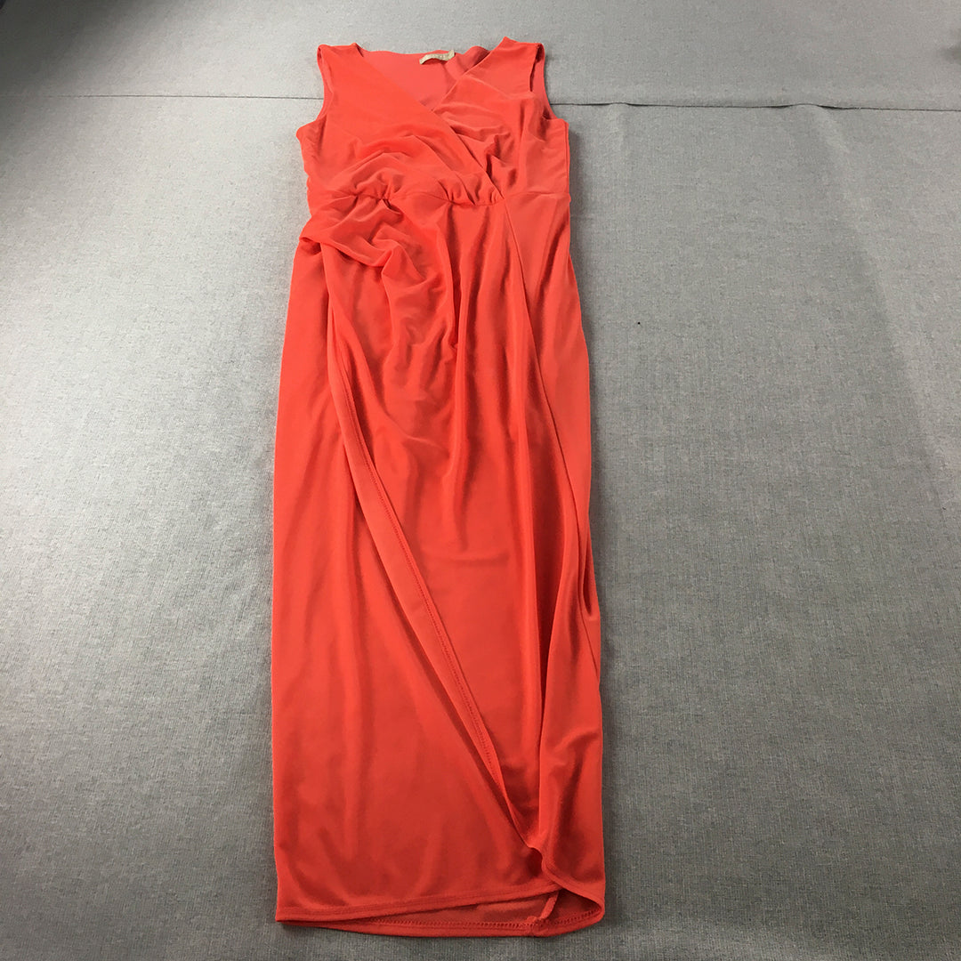 Forcast Womens Evening Gown Size 12  Coral Pink Sleeveless Knee Length Dress