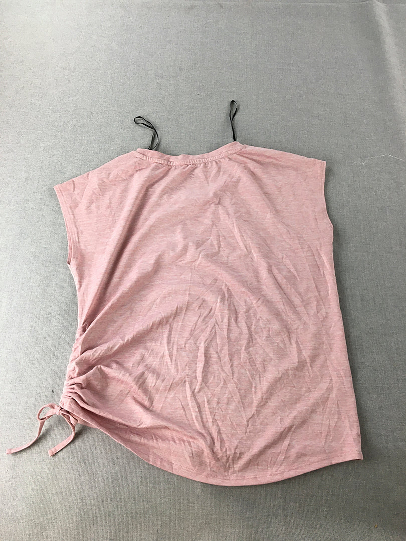 H&M Sport Womens Top Size S Pink Athletic Round Neck Running Gym Shirt