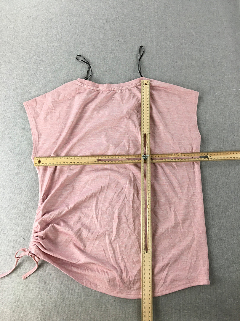 H&M Sport Womens Top Size S Pink Athletic Round Neck Running Gym Shirt