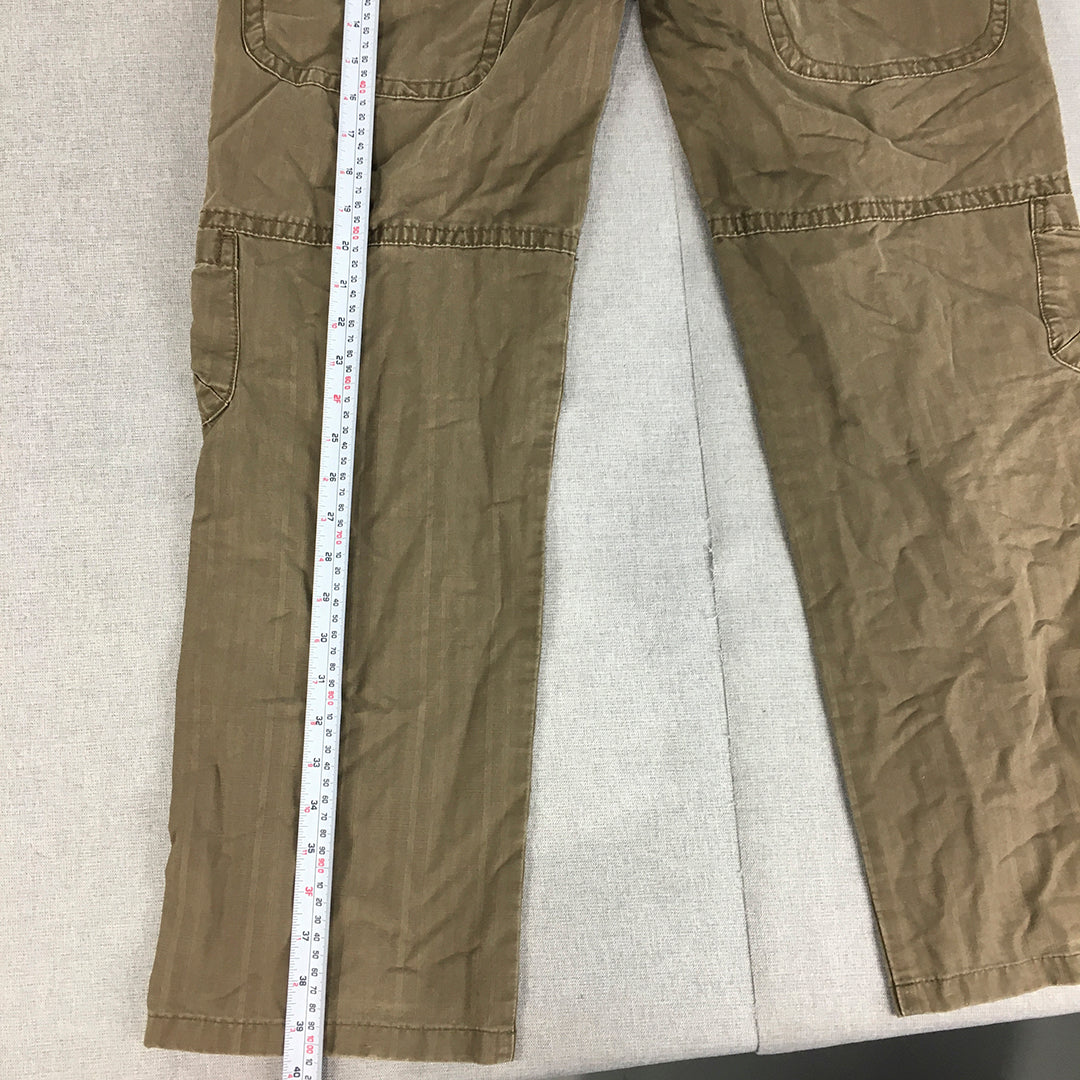 Samuel & Kevin Mens Cargo Pants Size 33 Brown Utility Pockets