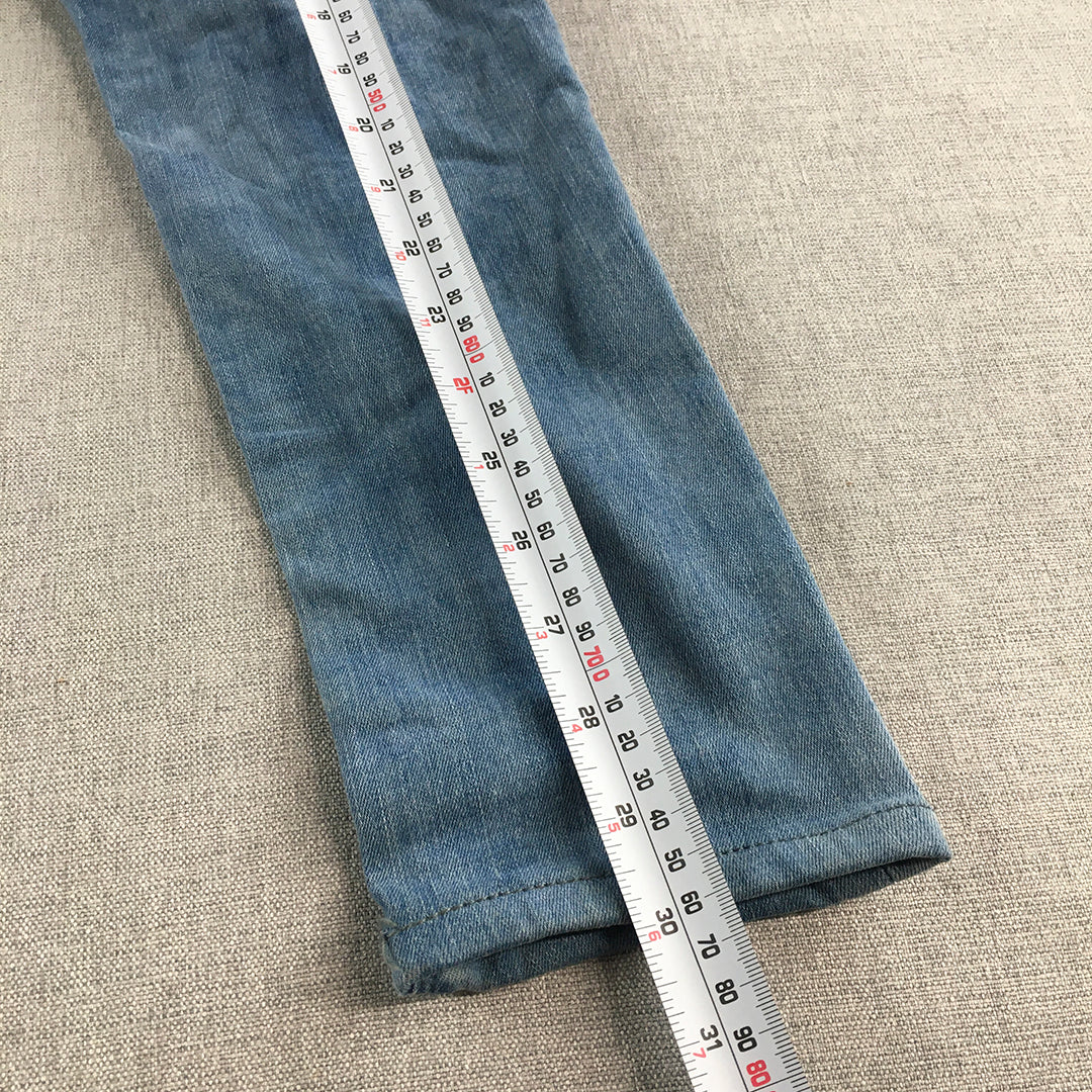 Lee Cooper Kids Boys Jeans Size 11 - 12 Years Blue Light Wash Denim Straight Leg