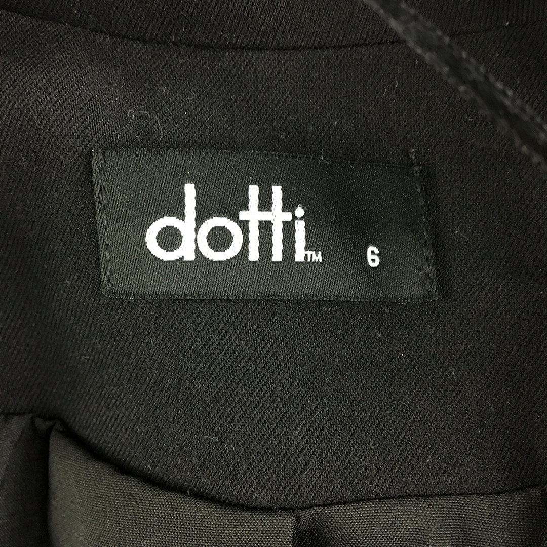 Dotti Womens Jacket Size 6 Black Collared Blazer Coat