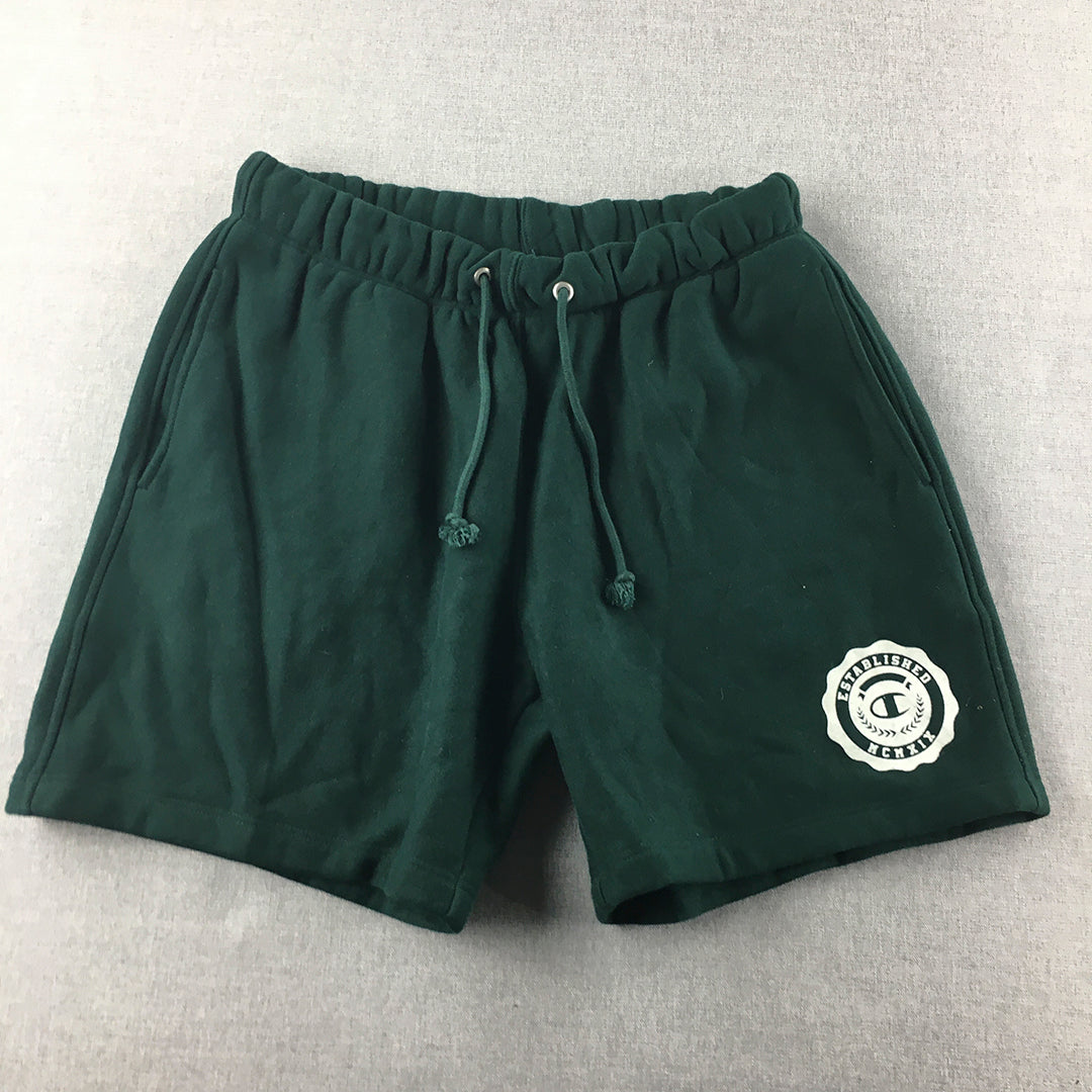 Champion Reverse Weave Mens Shorts Size M Forest Green Logo Pockets
