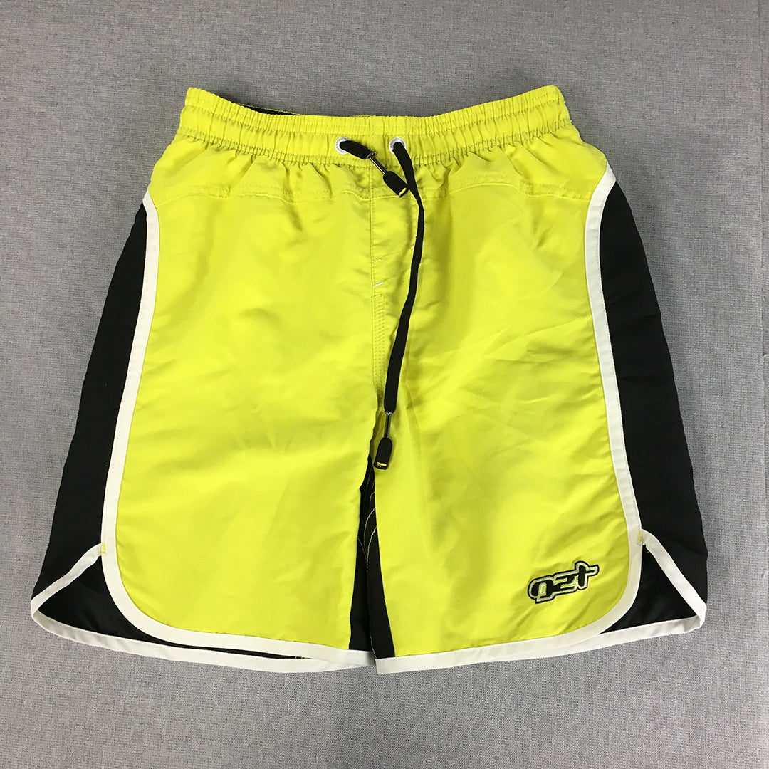 One Zero Two Kids Boys Board Shorts Size 15 Yellow Surf Swim OZT