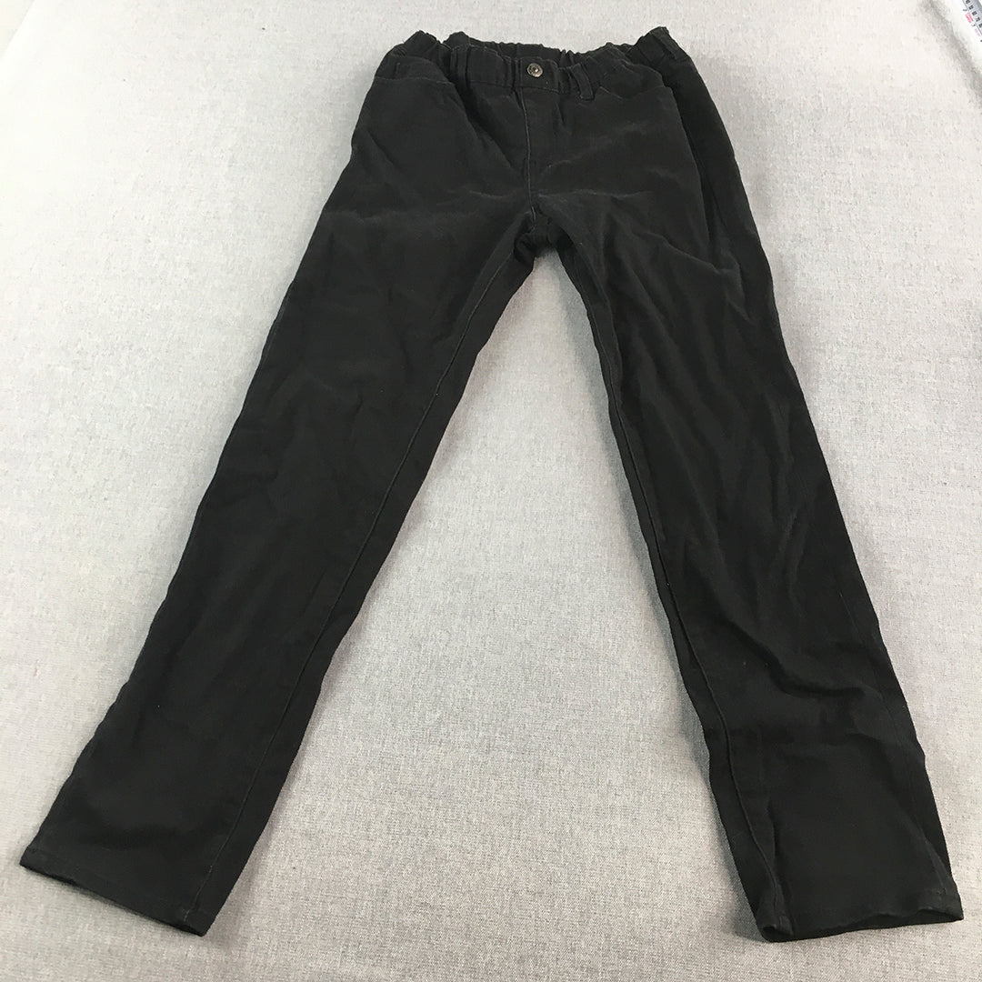 Uniqlo Kids Boys Jeans Size 11 - 12 Years Black Elastic Waist Skinny Denim