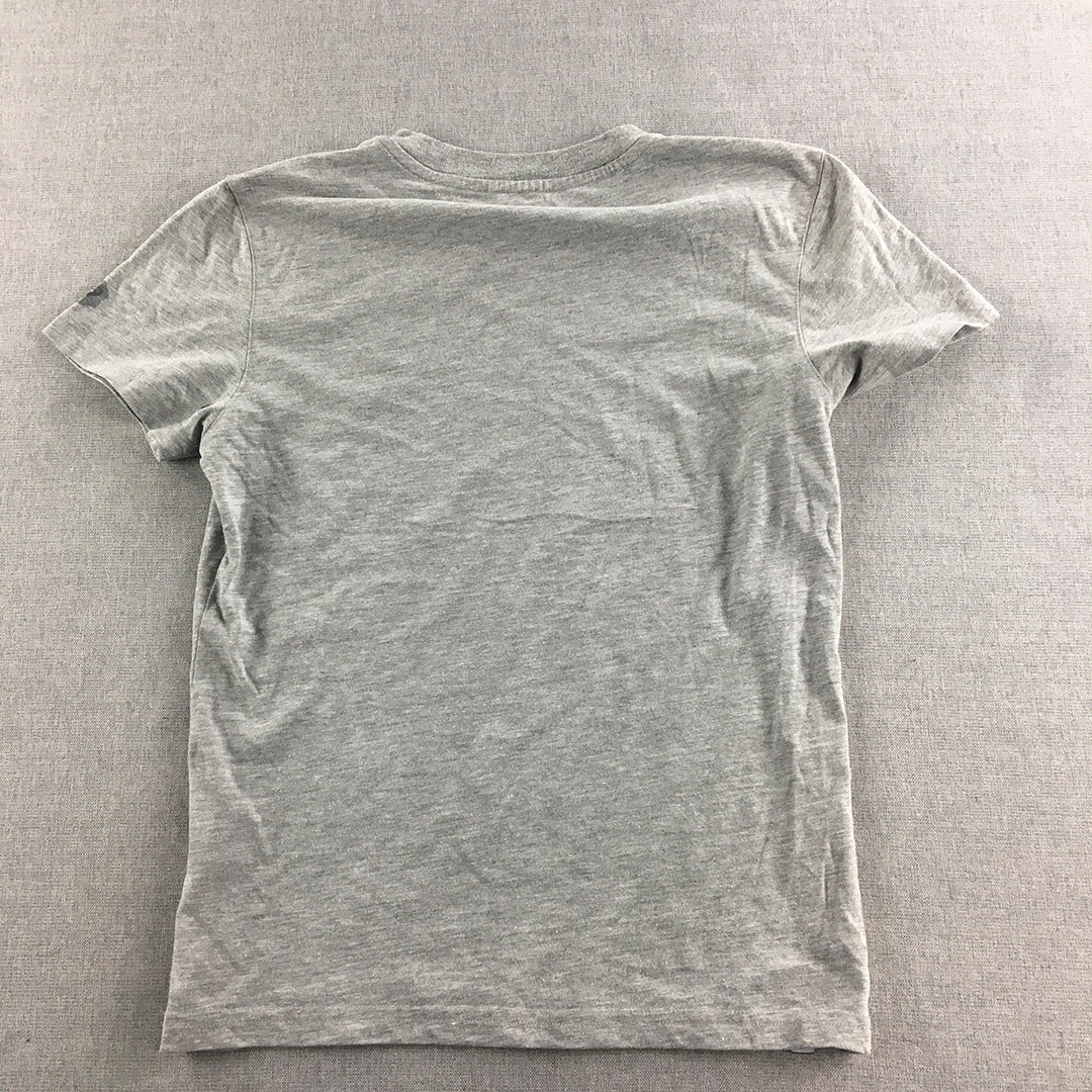 Asics Womens T-Shirt Size 8 Grey Logo Short Sleeve Top