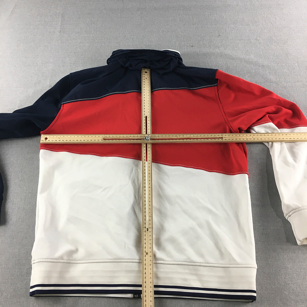 Tommy Hilfiger Mens Hoodie Jacket Size XL White Red Blue Logo Windbreaker
