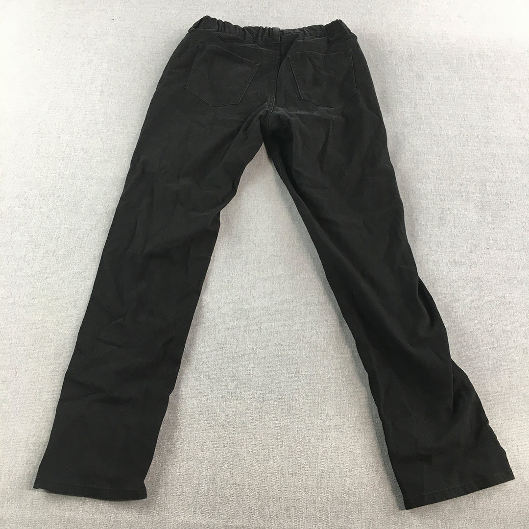 Uniqlo Kids Boys Jeans Size 11 - 12 Years Black Elastic Waist Skinny Denim