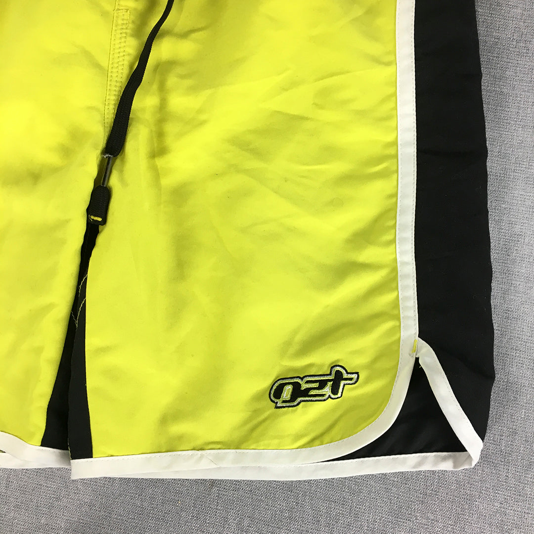 One Zero Two Kids Boys Board Shorts Size 15 Yellow Surf Swim OZT