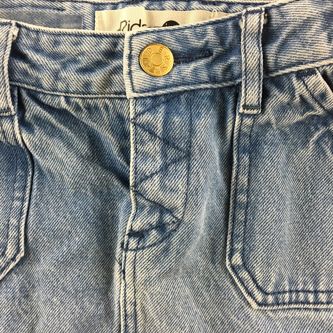 Lee Riders Jnr Kids Girls Denim Skirt Size 6 Blue Straight Pockets