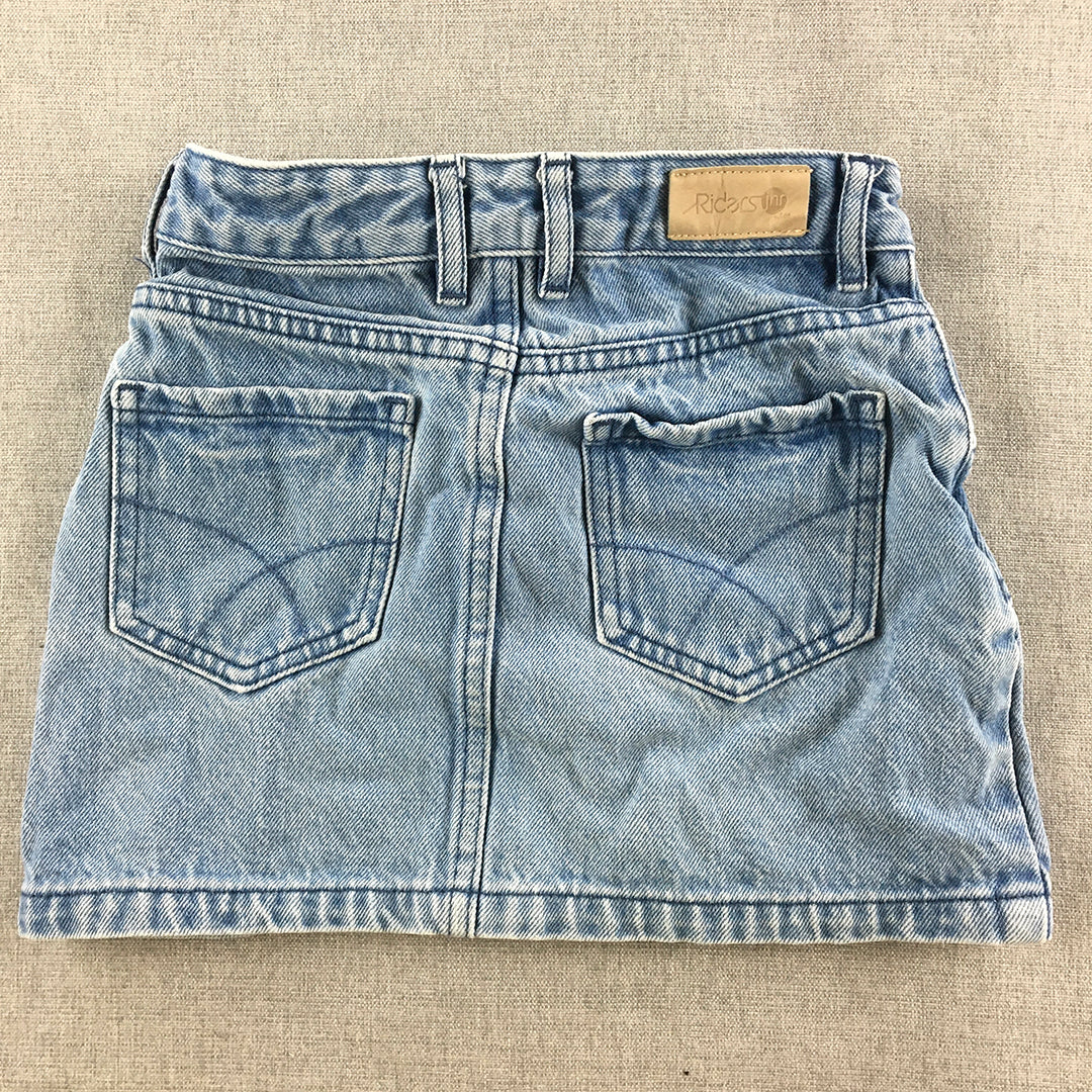 Lee Riders Jnr Kids Girls Denim Skirt Size 6 Blue Straight Pockets