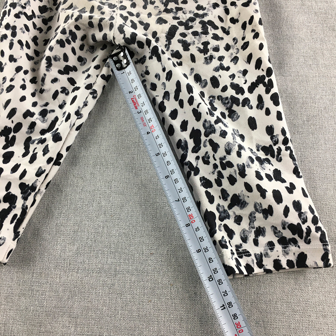 Lorna Jane Kids Girls Leggings Size 8 White Dot Activewear Pants