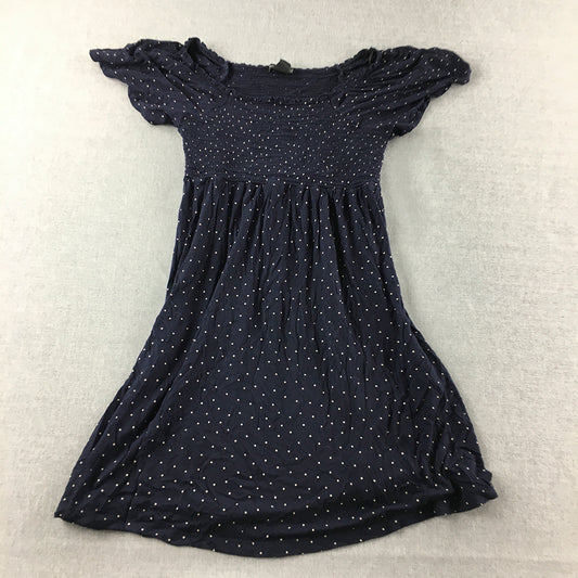 H&M Mama Womens Mini Dress Size S Blue Dot Maternity Short Sleeve