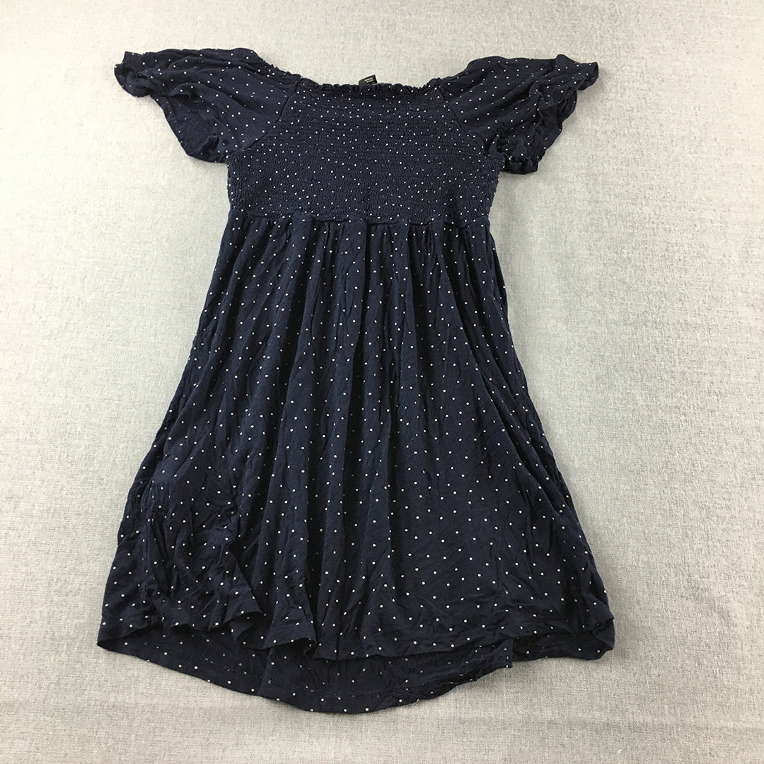 H&M Mama Womens Mini Dress Size S Blue Dot Maternity Short Sleeve