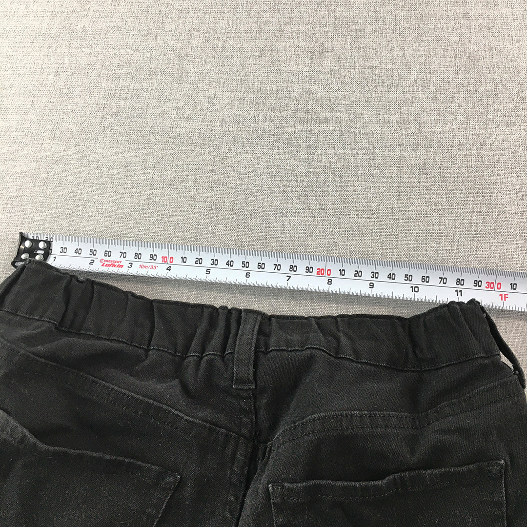 Uniqlo Kids Boys Jeans Size 11 - 12 Years Black Elastic Waist Skinny Denim