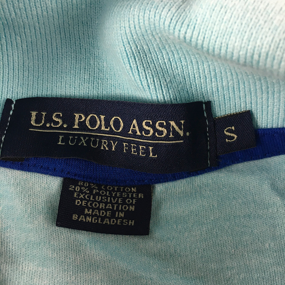 U.S. Polo Assn. Mens Shirt Size S Blue Logo Collared Rugby