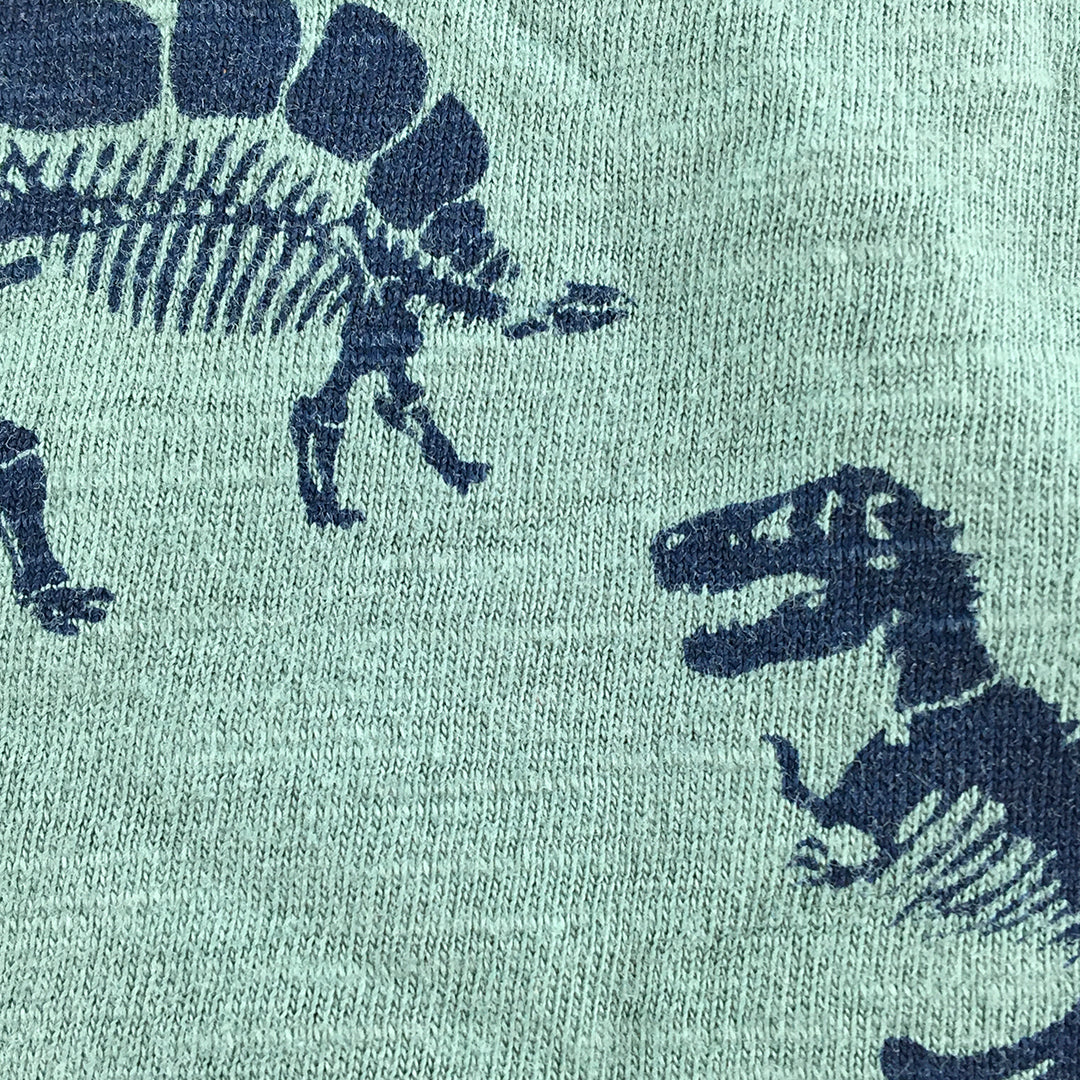 H&M Kids Boys T-Shirt Size 8 - 10 Green Dinosaur Pattern Short Sleeve Top