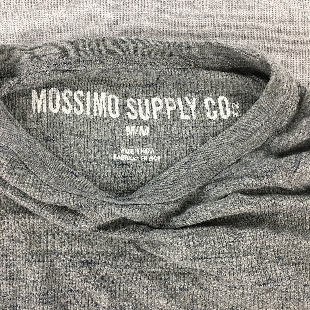 Mossimo Womens Thermal Shirt Size M Grey Crew Neck Knit Pullover