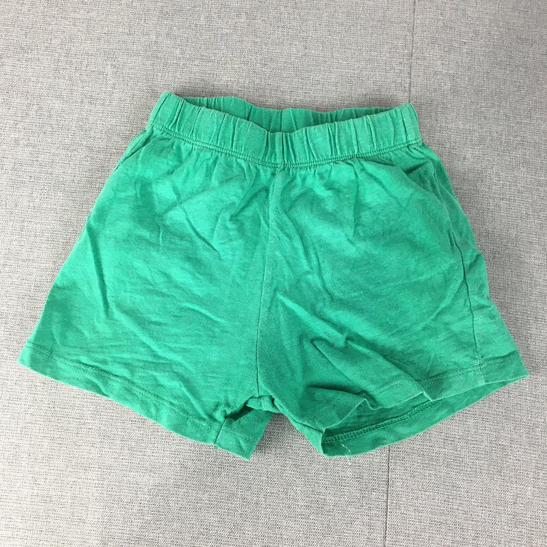 Disney Mickey Mouse Kids Shorts Size 3 - 4 Years Toddler Green Elastic Waist