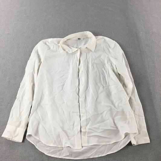 Uniqlo Mens Shirt Size XS White Long Sleeve Button-Up Collared