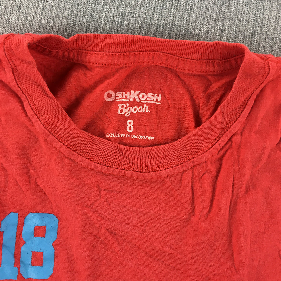 Osh Kosh B'gosh Kids Boys T-Shirt Size 8 Red Short Sleeve Top