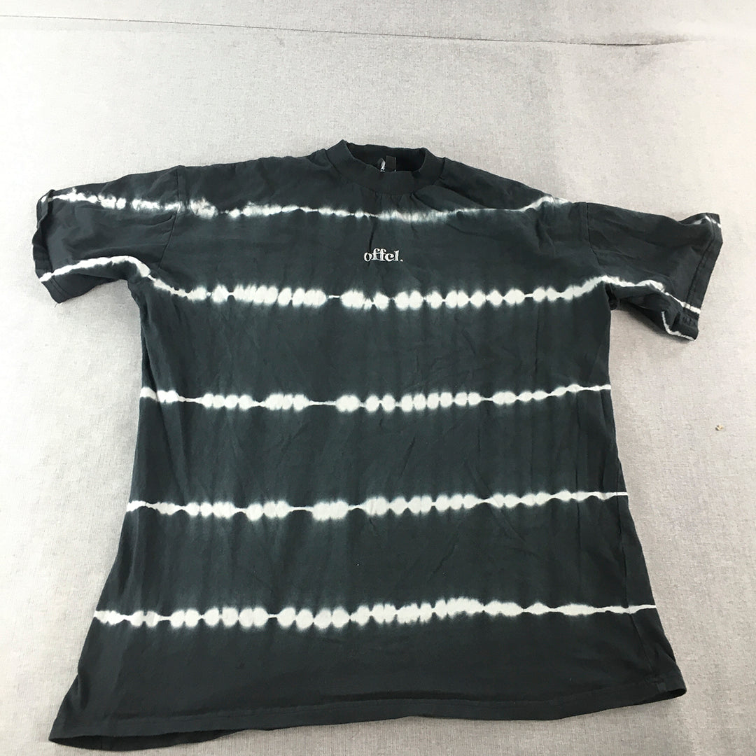 Boohoo Man T-Shirt Size M Black Tie-Dye Striped Short Sleeve Crew Neck Tee