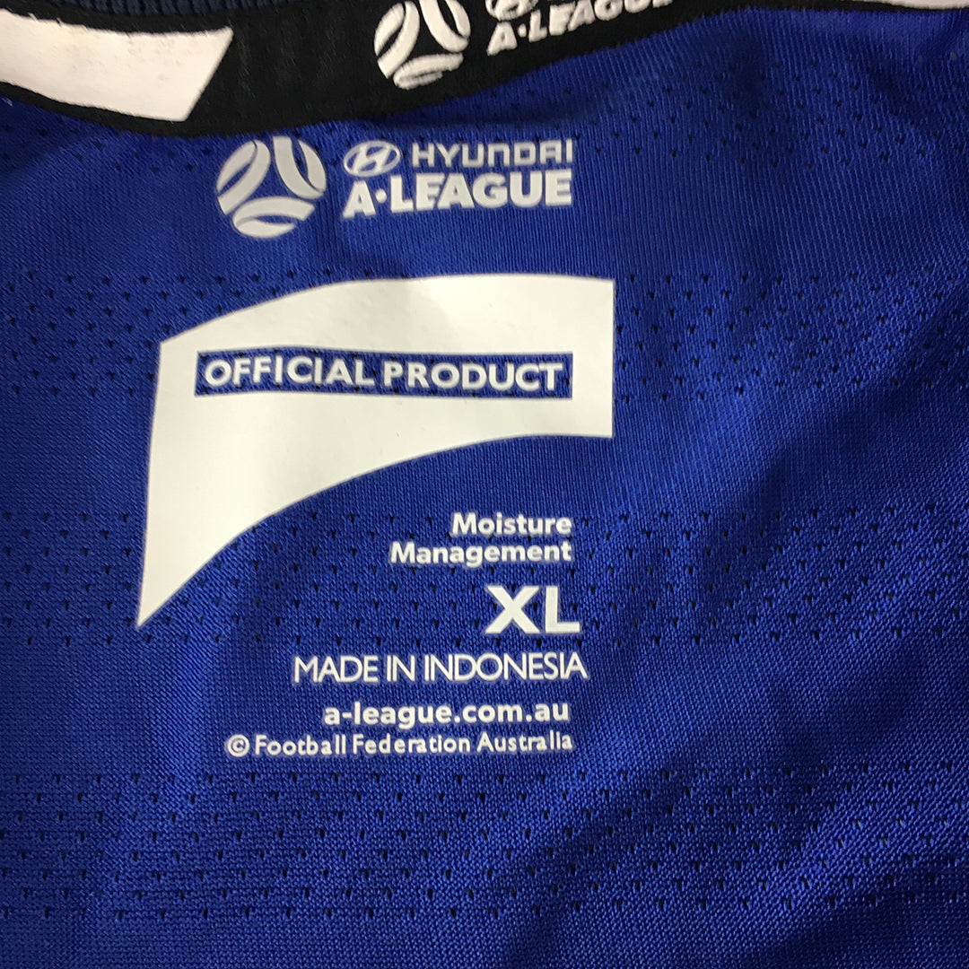 Hyundai A-League Mens T-Shirt Size XL Blue Logo Football Soccer Jersey