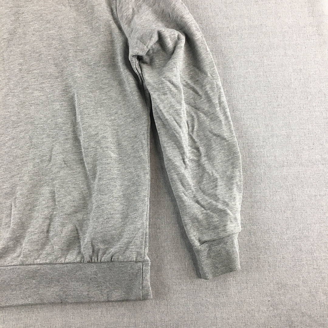 H&M Mens Hoodie Sweater Size M Grey Boston USA Logo Pullover Jumper