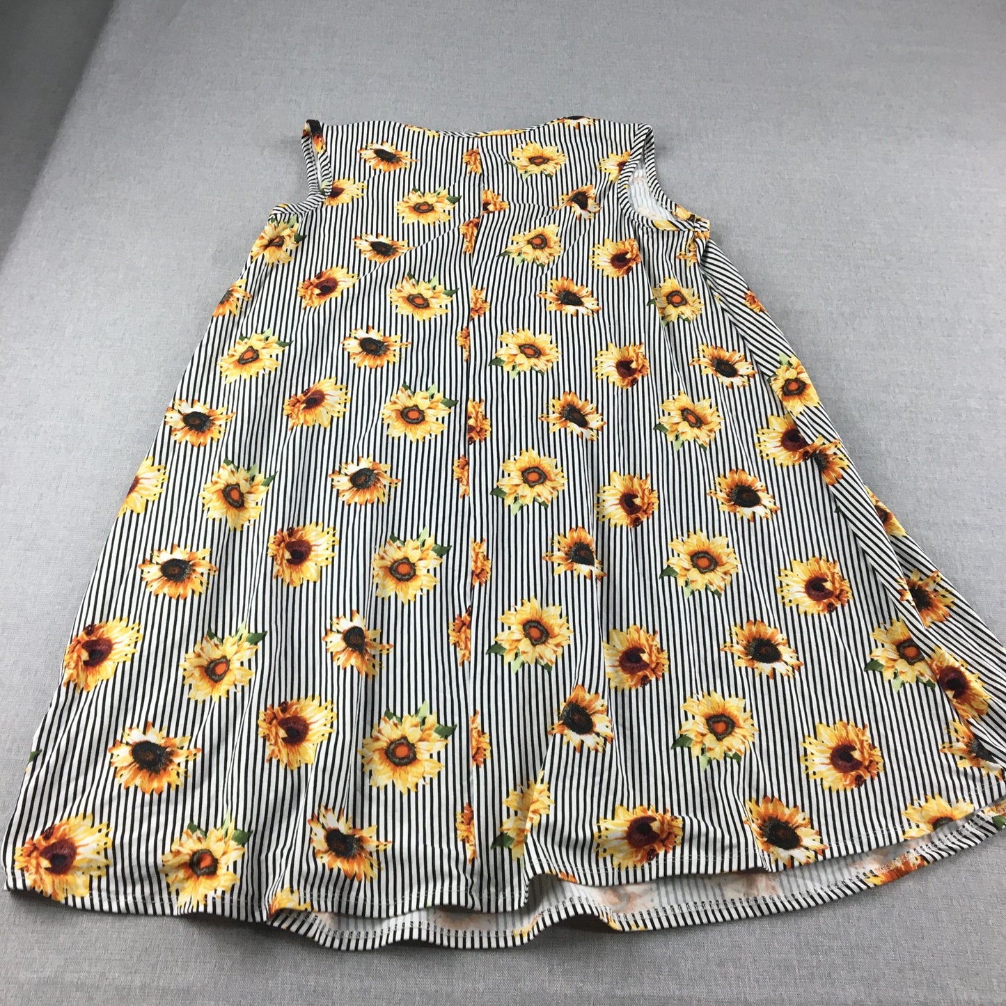 Pinc Womens Mini Dress Size 2XL White Striped Sunflower Sleeveless