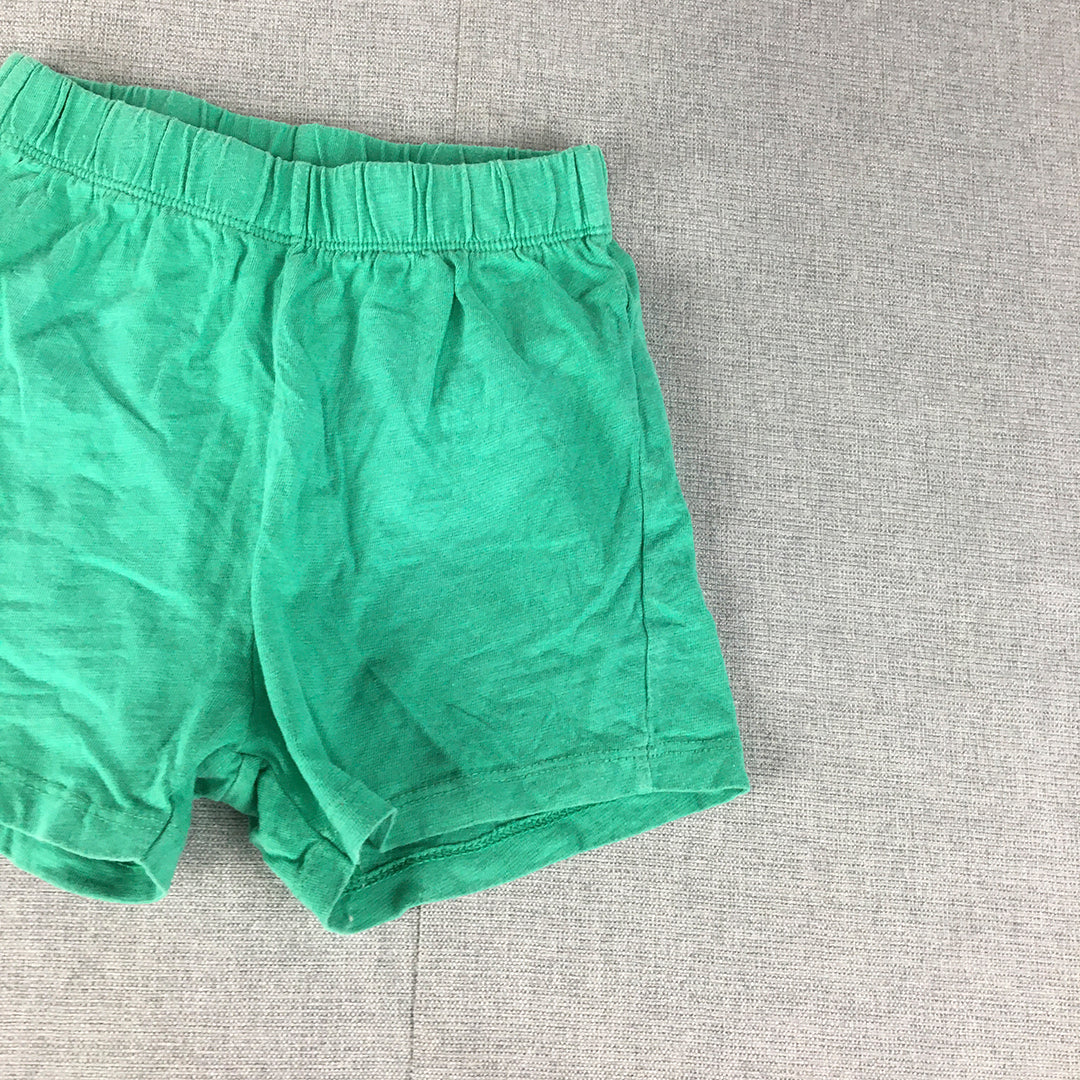 Disney Mickey Mouse Kids Shorts Size 3 - 4 Years Toddler Green Elastic Waist